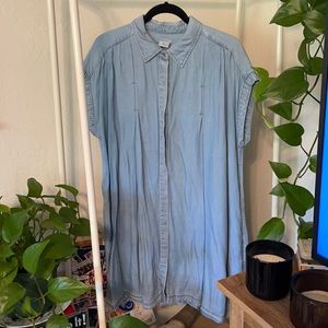 Denim collared flowy dress